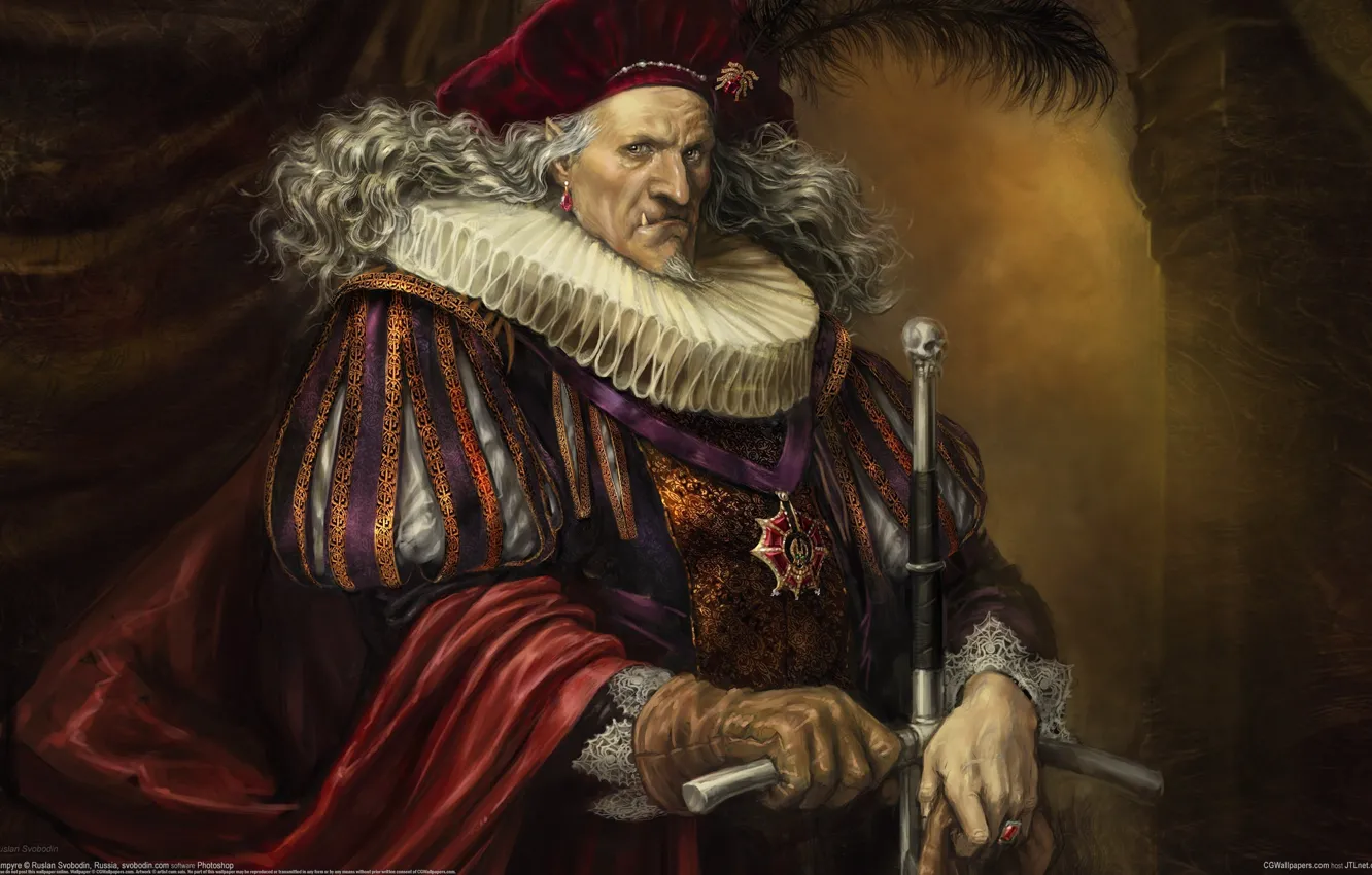 Photo wallpaper vampire, the old man, amulet, CGWallpapers, Vampyre