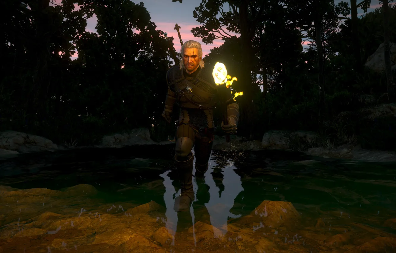 Photo wallpaper Geralt, The Witcher 3 Wild Hunt, Witcher 3 Wild Hunt