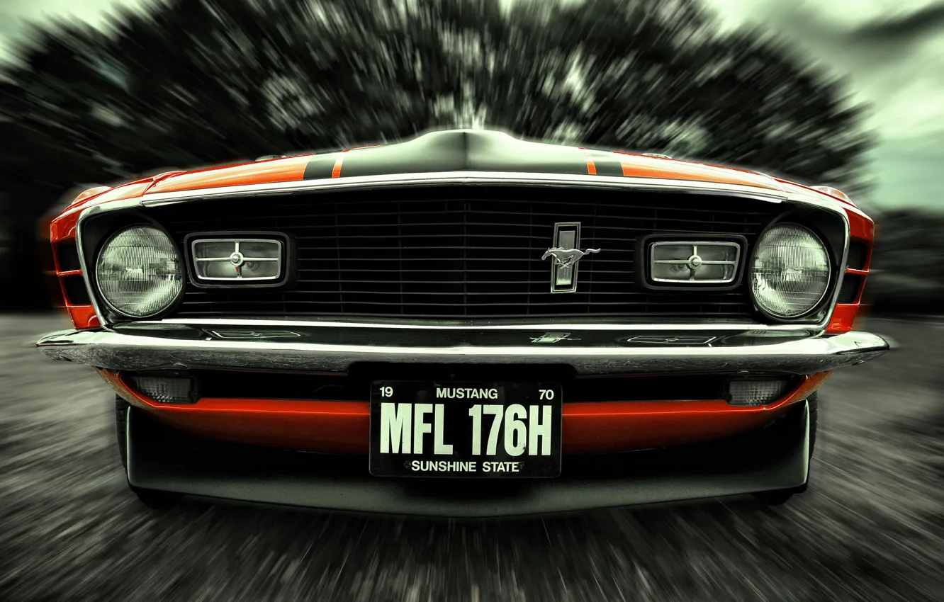 Photo wallpaper Mustang, Ford, 1970, front