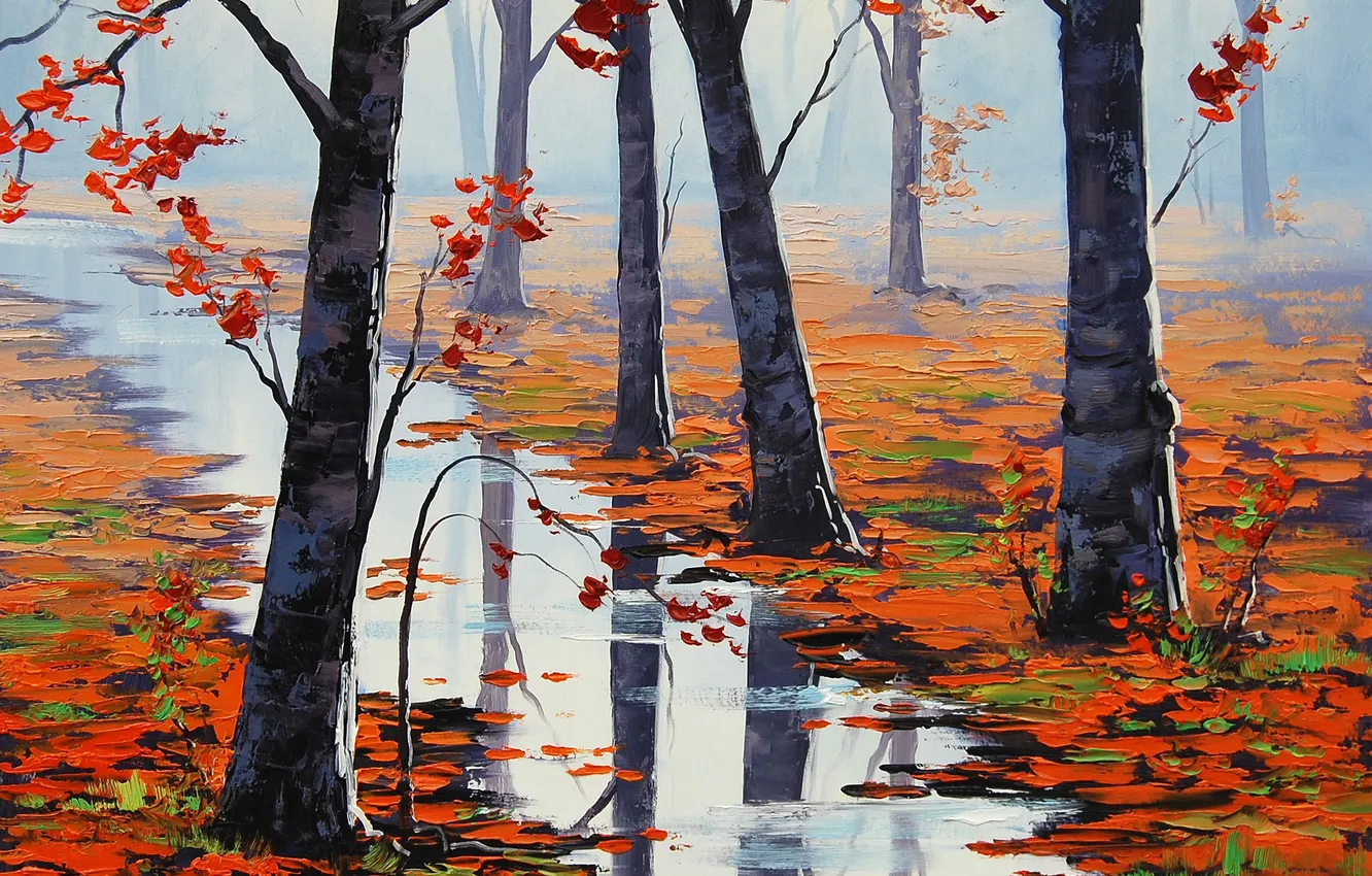 Photo wallpaper figure, art, ARTSAUS, FALLEN LEAVES