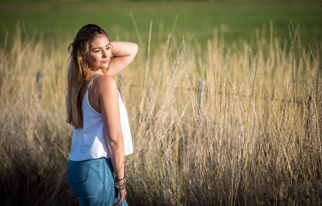 Photo wallpaper girl, nature, pose