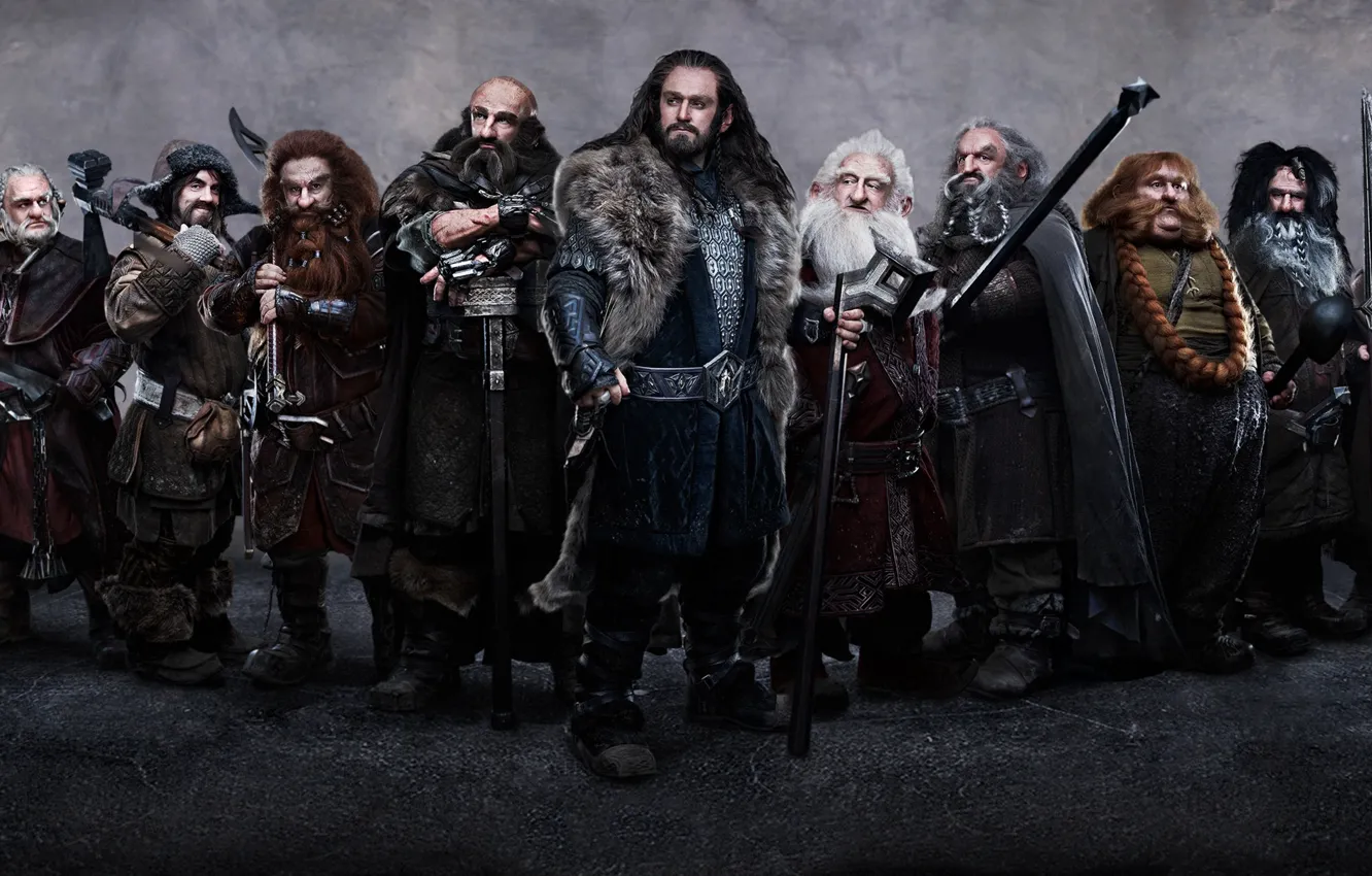 Photo wallpaper weapons, people, war, dwarves, staff, The Hobbit An Unexpected Journey, The hobbit an Unexpected journey