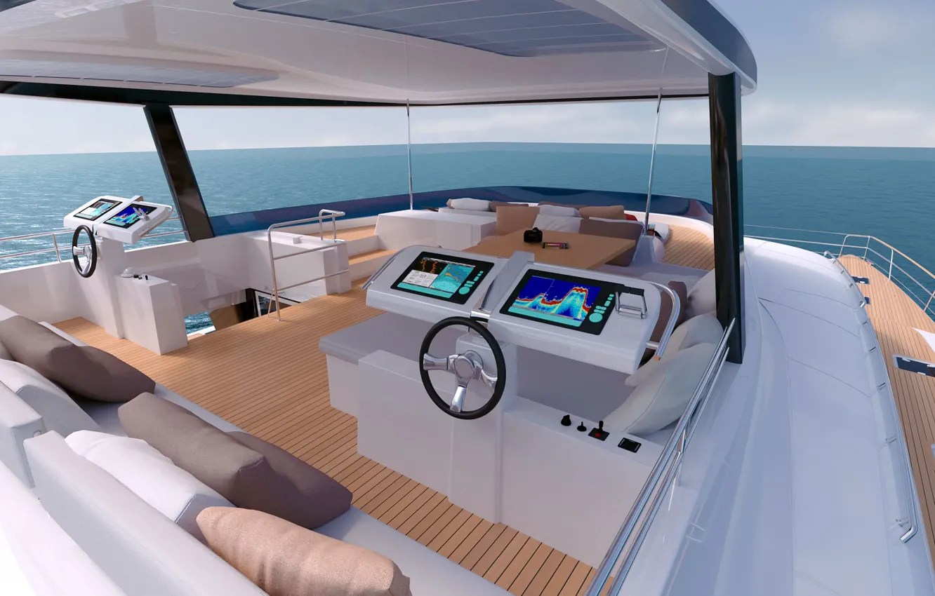 Photo wallpaper sea, the sky, yacht