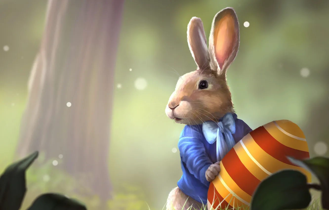 Photo wallpaper nature, egg, rabbit, Easter, Alice in Wonderland
