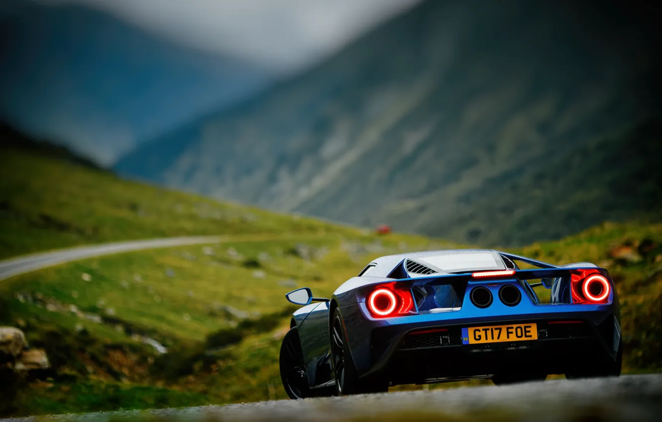 Photo wallpaper Auto, Blue, Machine, Ford, Ford GT, Supercar, Speedhunters, Larry Chen