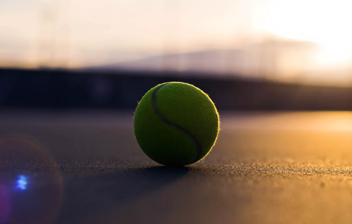 Photo wallpaper macro, light, sport, balls, the ball, ball, tennis