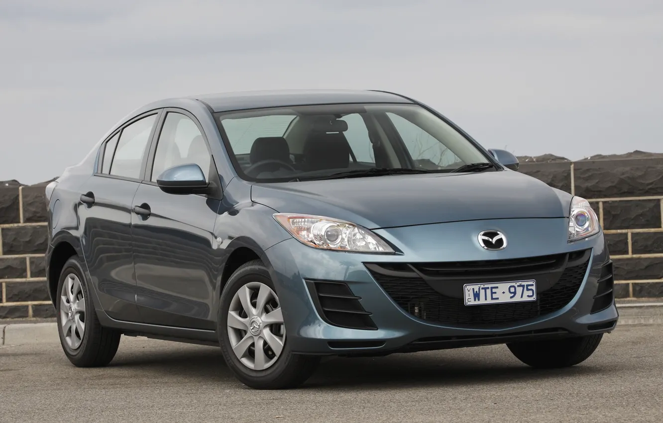 Photo wallpaper car, blue, Japan, Mazda, sedan, Mazda
