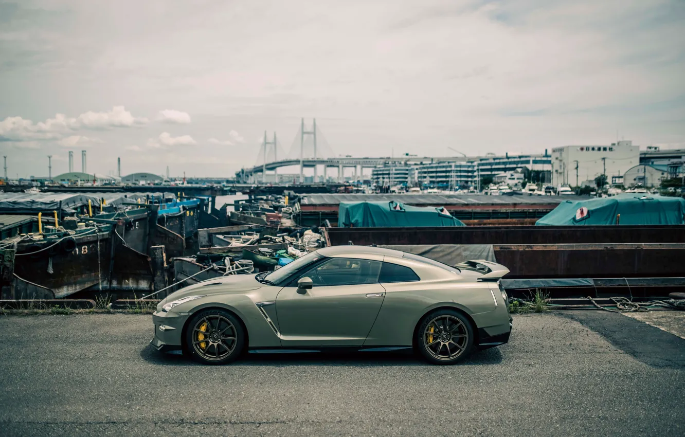 Photo wallpaper Nissan, GT-R, R35, side view, 2023, Nissan GT-R Premium Edition T-spec