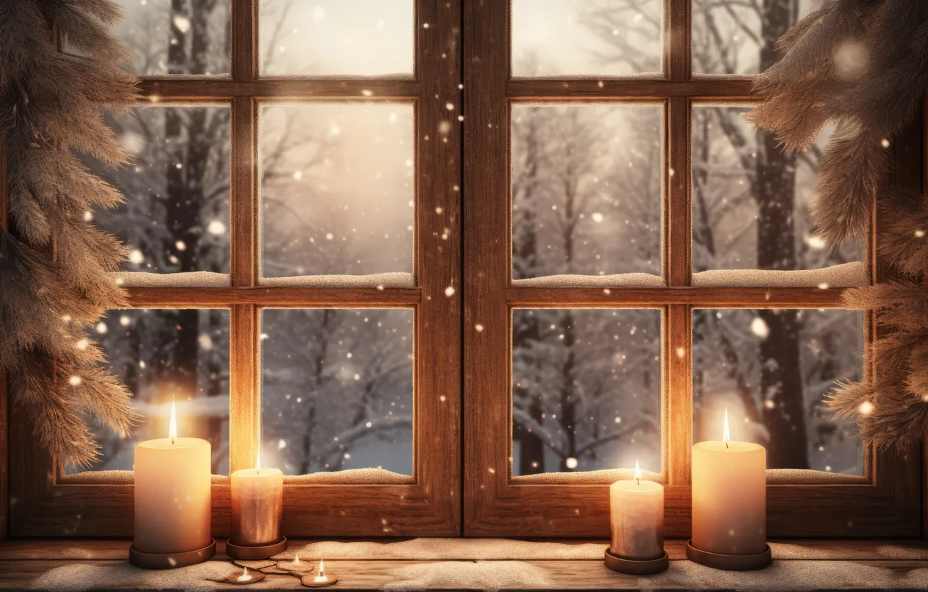 Photo wallpaper winter, frost, forest, light, snow, trees, branches, comfort