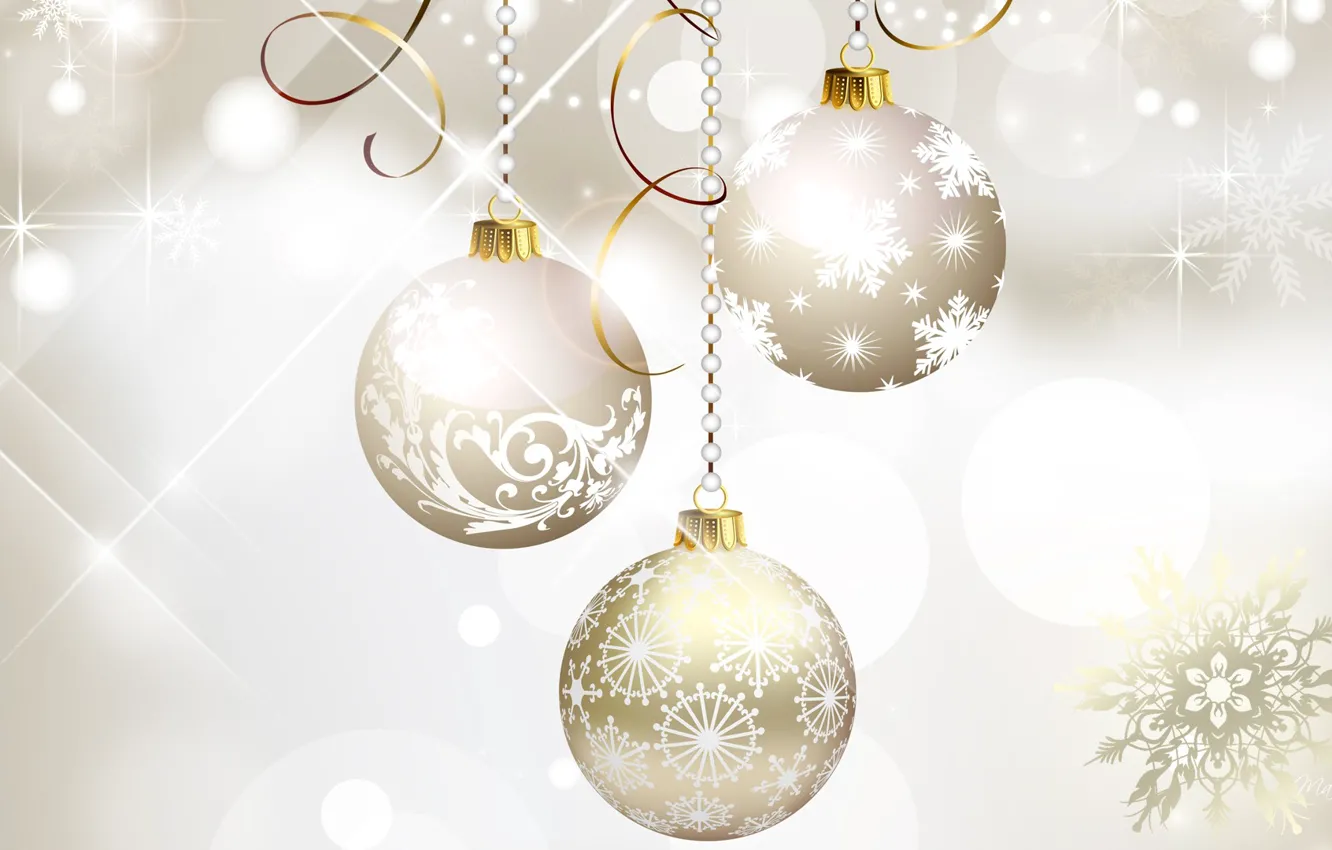 Photo wallpaper balls, new year, Christmas, decoration