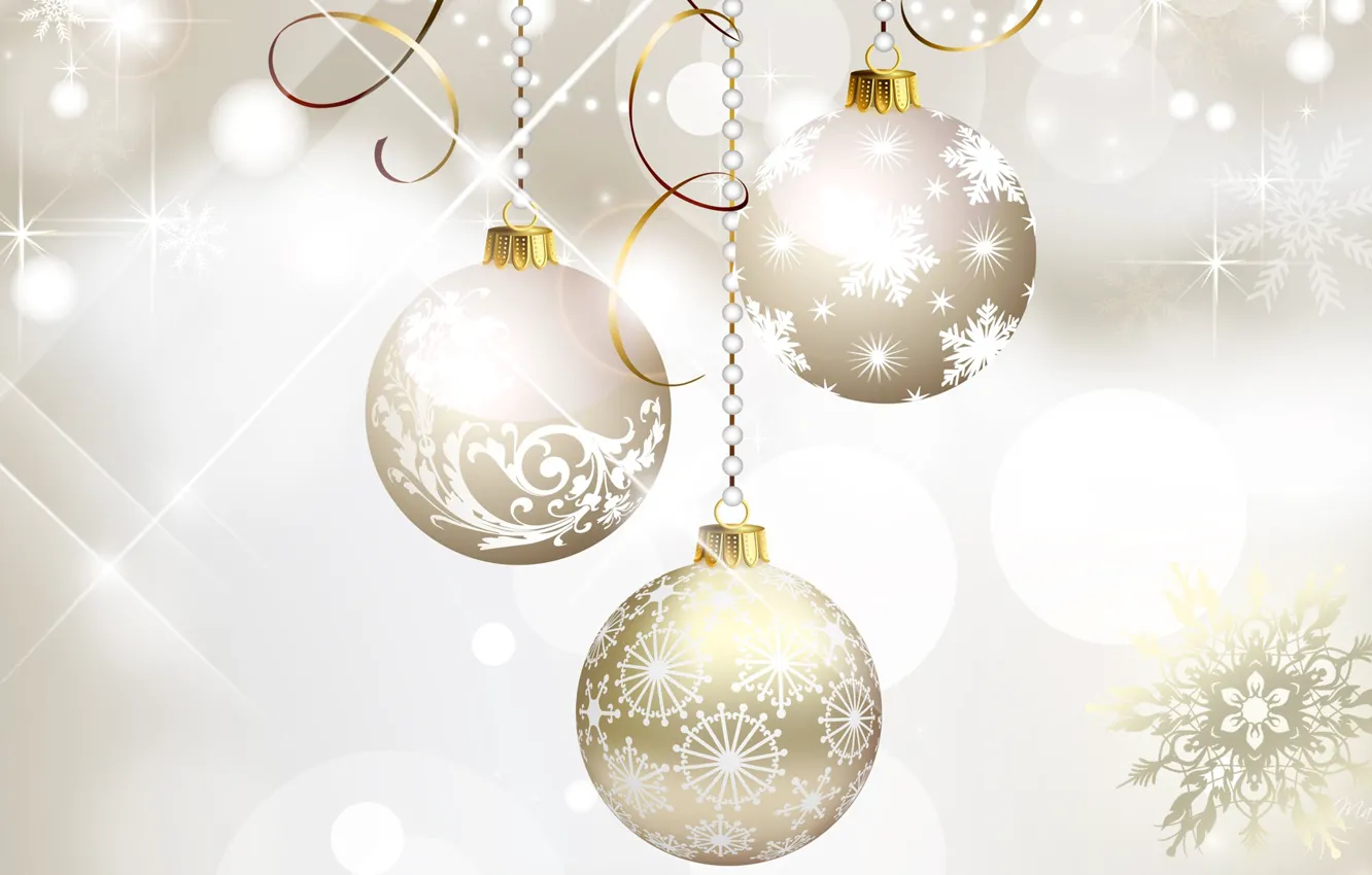 Photo wallpaper balls, decoration, new year, Christmas