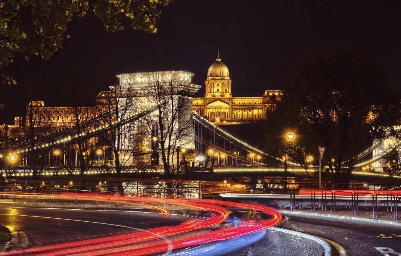Photo wallpaper night, the city, Cathedral, temple, architecture, Hungary, Budapest, Budapest