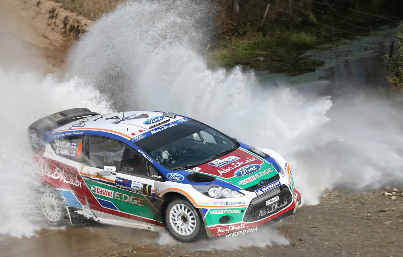 Photo wallpaper water, squirt, Ford, Argentina, WRC, Argentina, Rally, Rally