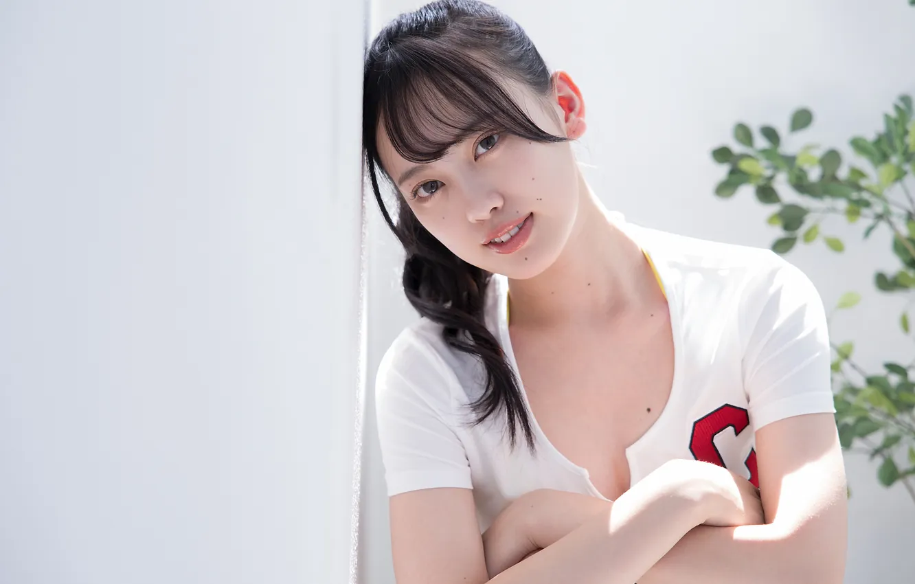 Photo wallpaper wall, woman, smile, beautiful, model, pretty, asian, cute