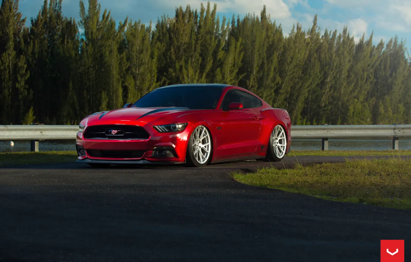 Photo wallpaper Mustang, Ford, Vossen, Graphite, VFS6