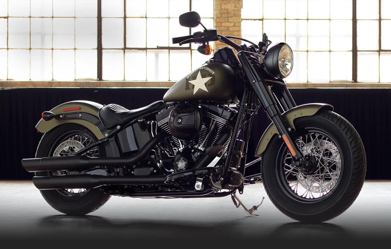 Photo wallpaper moto, bike, power, american, Harley-Davidson, Slim, Softail, 2016