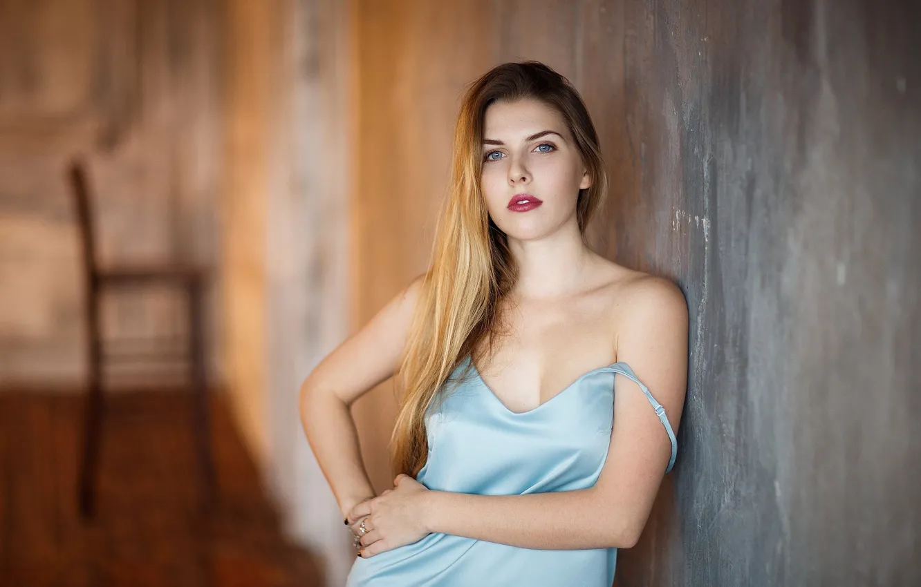 Photo wallpaper look, girl, pose, model, portrait, makeup, figure, dress