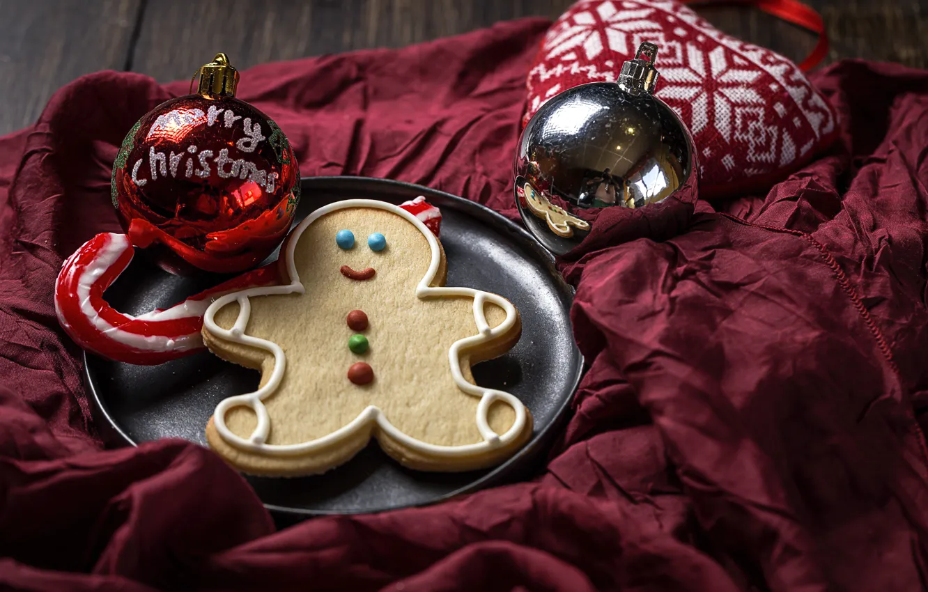 Photo wallpaper decoration, new year, cookies, Christmas, Christmas, wood, New Year, cookies