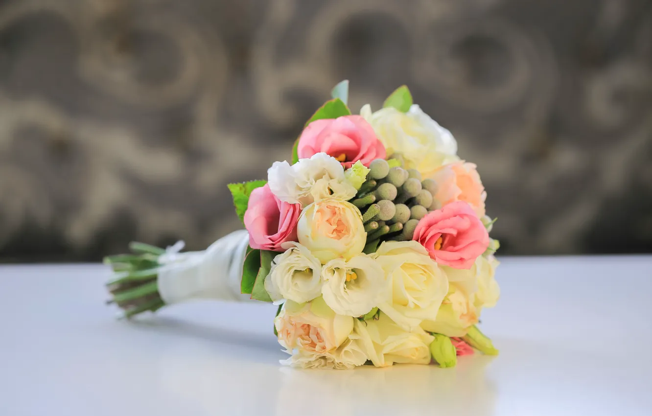 Photo wallpaper flowers, roses, bouquet, wedding, flowers, bouquet, roses, wedding