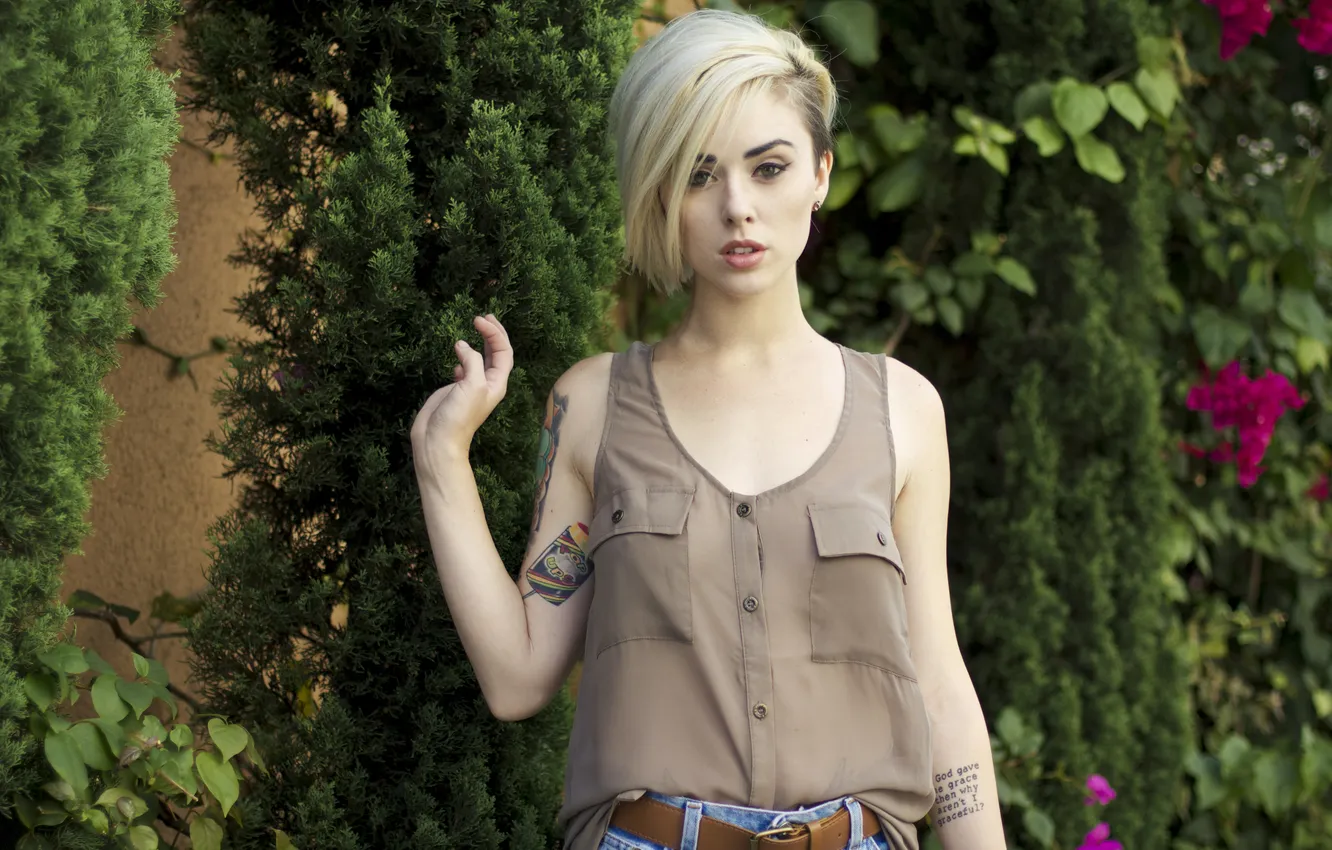 Photo wallpaper model, tattoo, Alysha Nett
