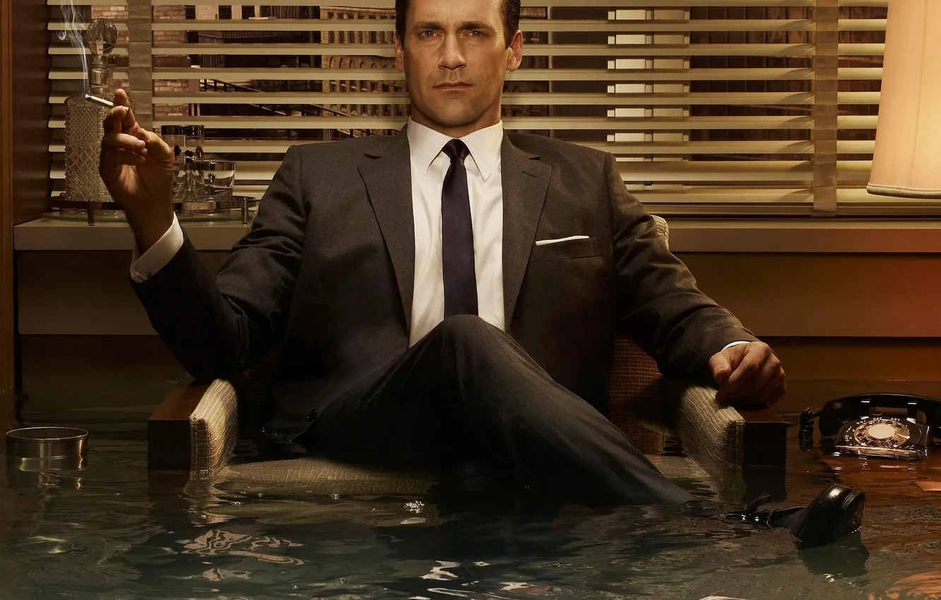 Photo wallpaper cigarette, office, phone, the flood, Madmen, mad men, don, Don Draper