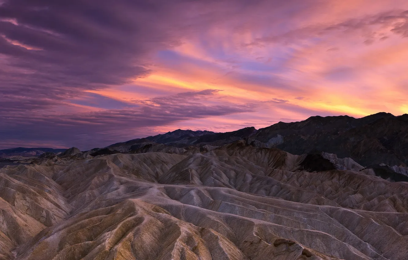 Photo wallpaper sunset, mountains, United States, California