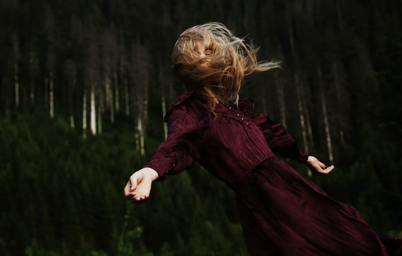Photo wallpaper forest, sundress, by IrinaJoanne