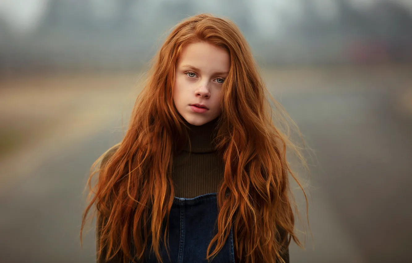 Photo wallpaper look, girl, hair, red, Scarlett, Sergei Bidong