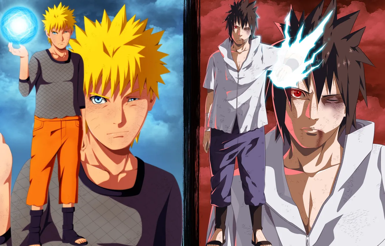 Photo wallpaper Uchiha Sasuke, Haruno Sakura, NARUTO, Uzumaki Naruto, Team 7