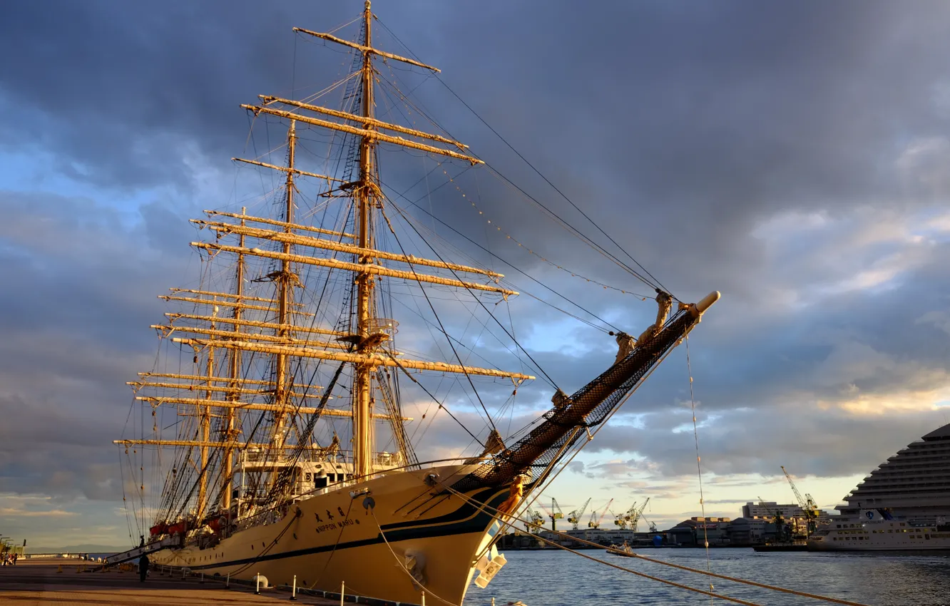 Photo wallpaper ship, Marina, Nippon Maru, sailing