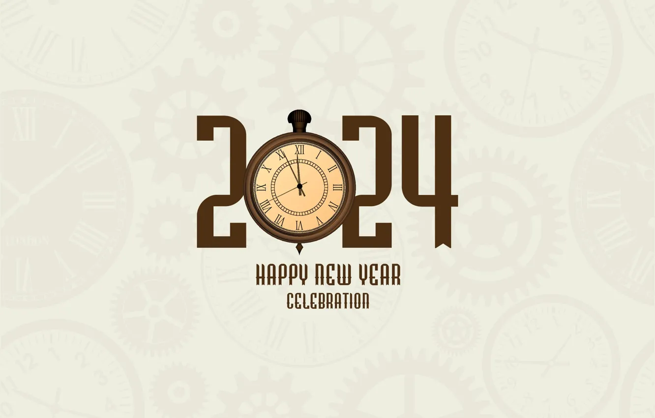 Photo wallpaper time, the inscription, watch, new year, figures, gear, dial, light background