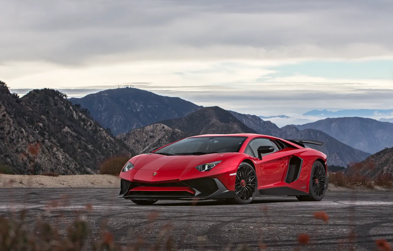 Photo wallpaper Red, Aventador, LP750-4 SV