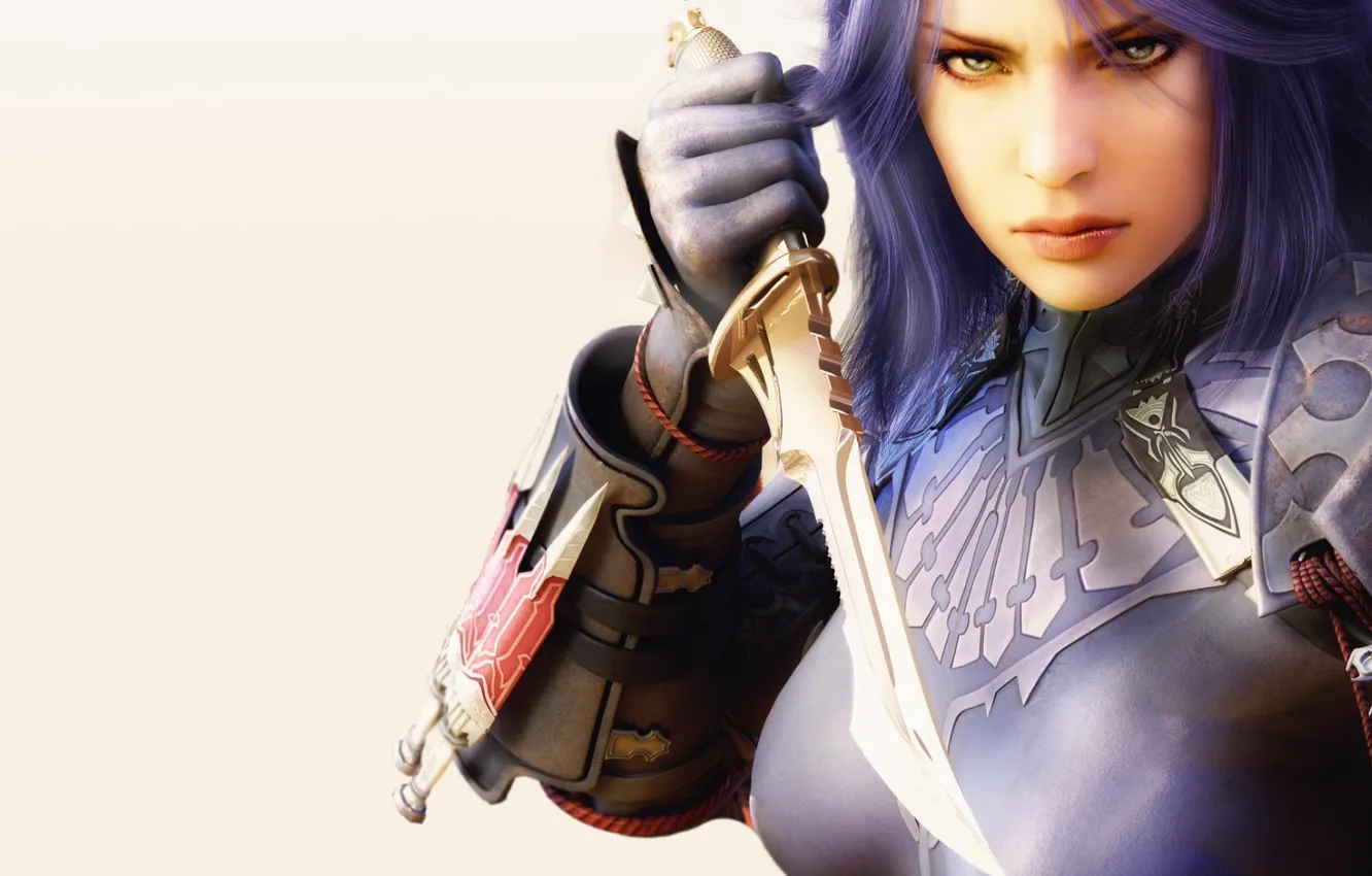 Photo wallpaper girl, armor, knife