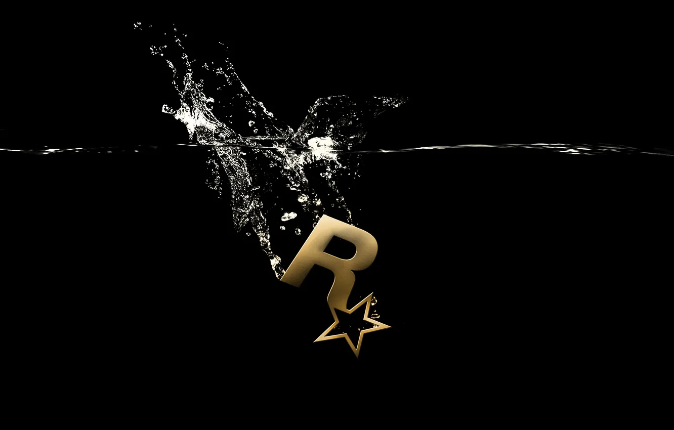 Photo wallpaper logo, Rockstar, Rockstar Games, splash series, underwater gold