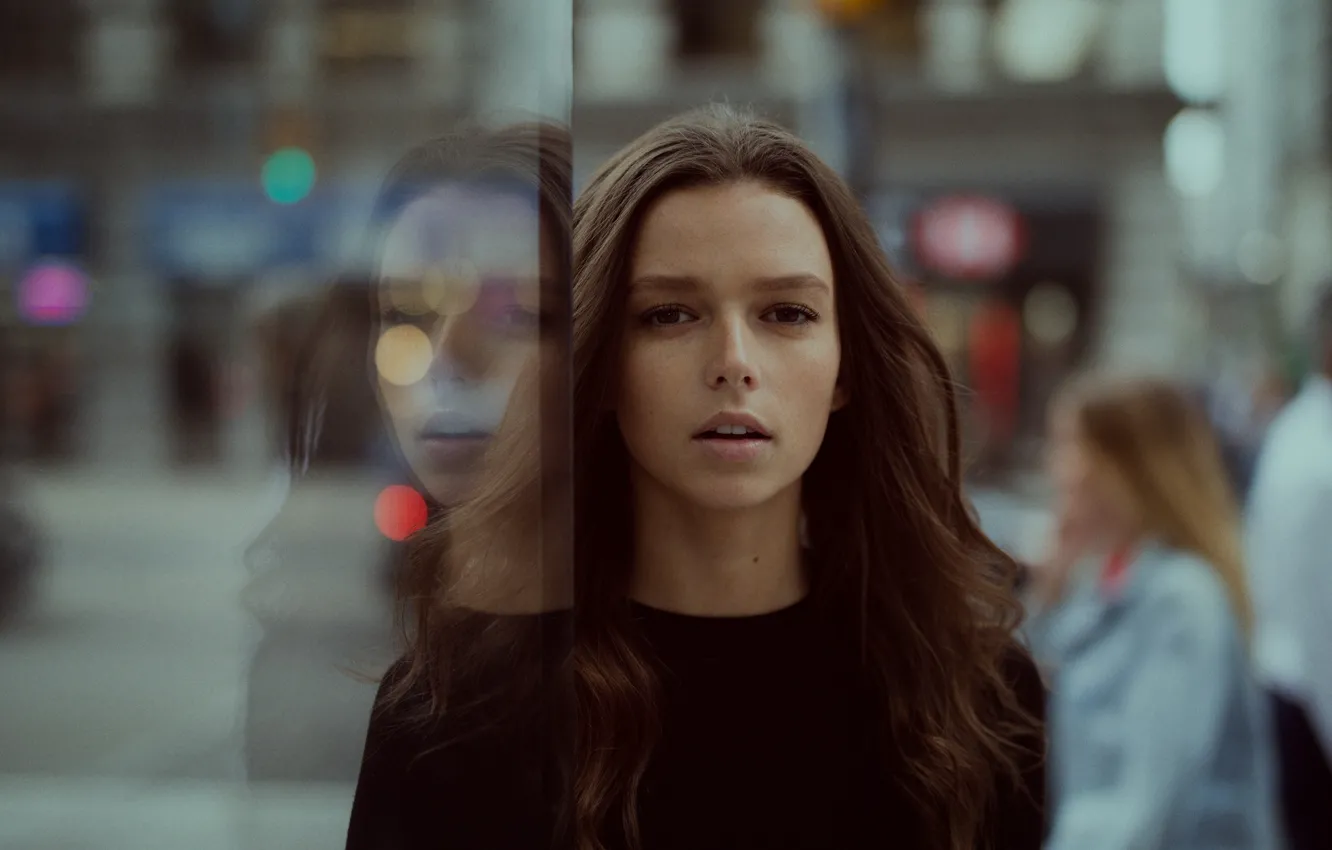 Photo wallpaper look, girl, background, Danielle