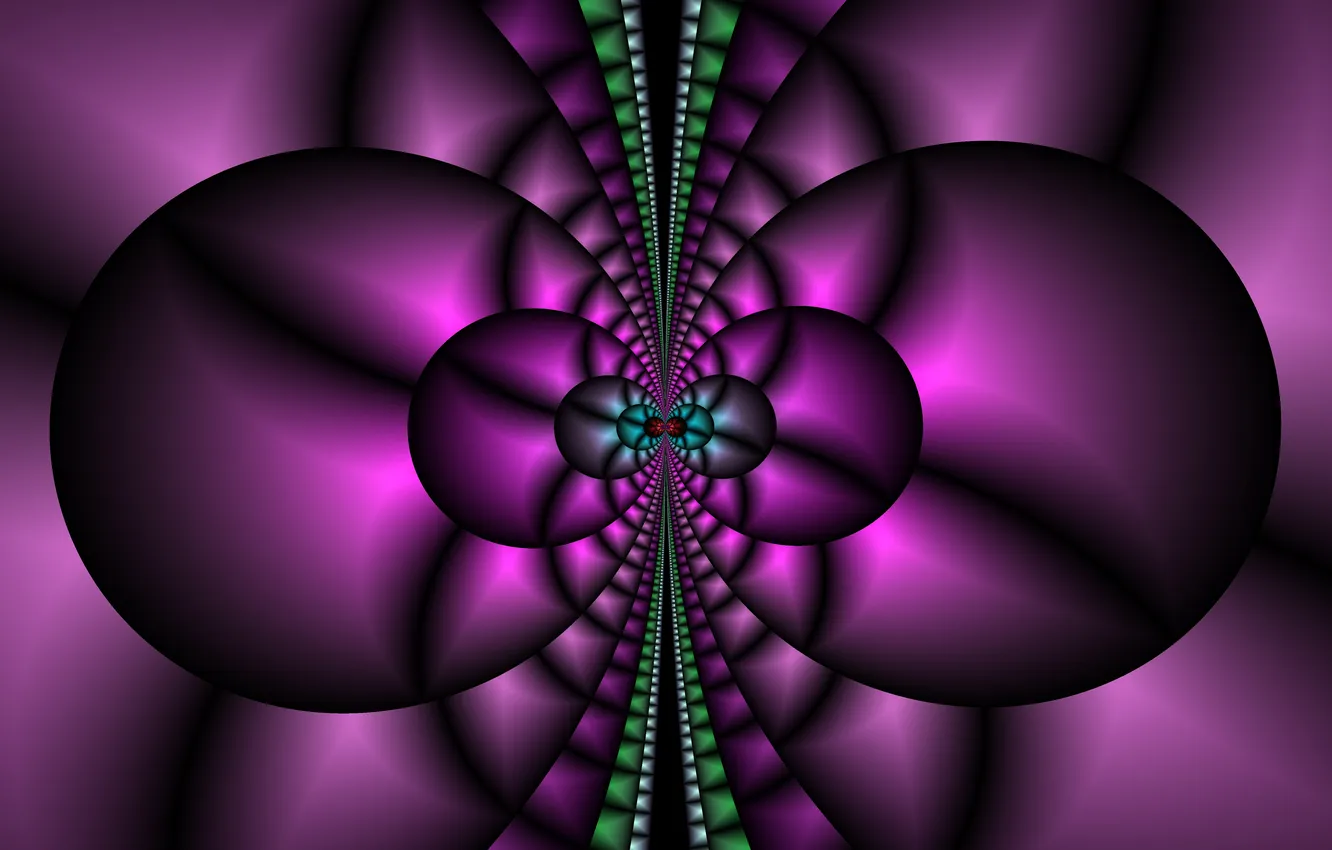 Photo wallpaper circles, abstraction, green, lilac, pattern, fractals, fractal, geometry
