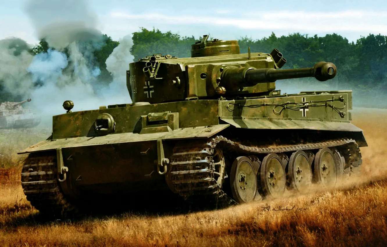 Photo wallpaper Tiger, Panzerkampfwagen VI, German heavy tank of the Second world war