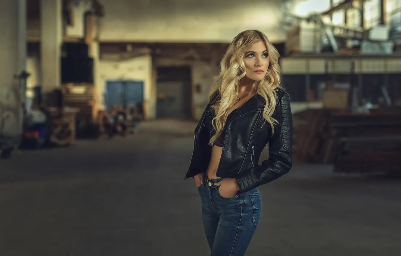Photo wallpaper girl, jeans, jacket, blonde, girl, model, Nathan Photography, Tonny Jorgensen