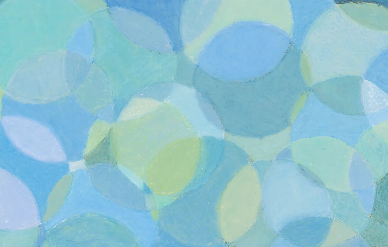 Photo wallpaper circles, abstraction, green, blue, painting