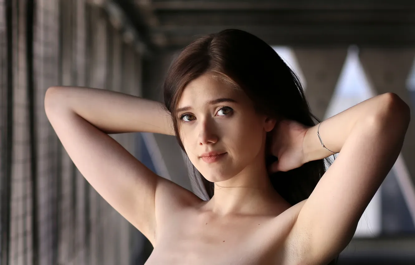 Photo wallpaper look, portrait, brown-eyed, Manon