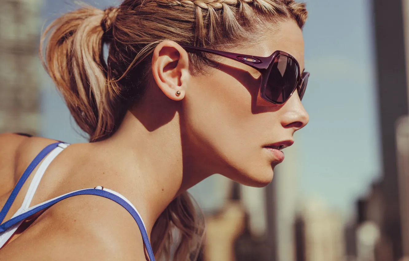 Photo wallpaper model, actress, glasses, hairstyle, profile, Ashley Greene, Ashley Green