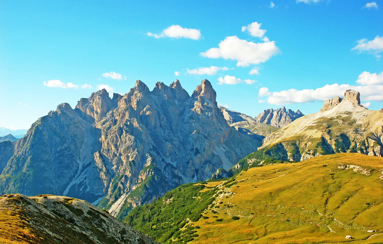 Photo wallpaper mountains, Alps, meadow, Italy, nature photo