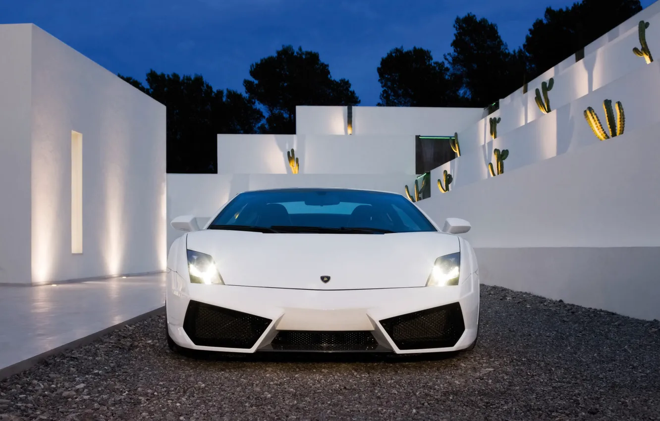 Photo wallpaper Lamborghini, white, sportcar