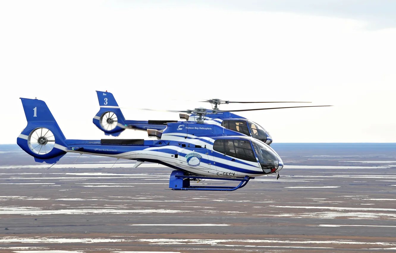 Photo wallpaper the sky, helicopters, beautiful, pair