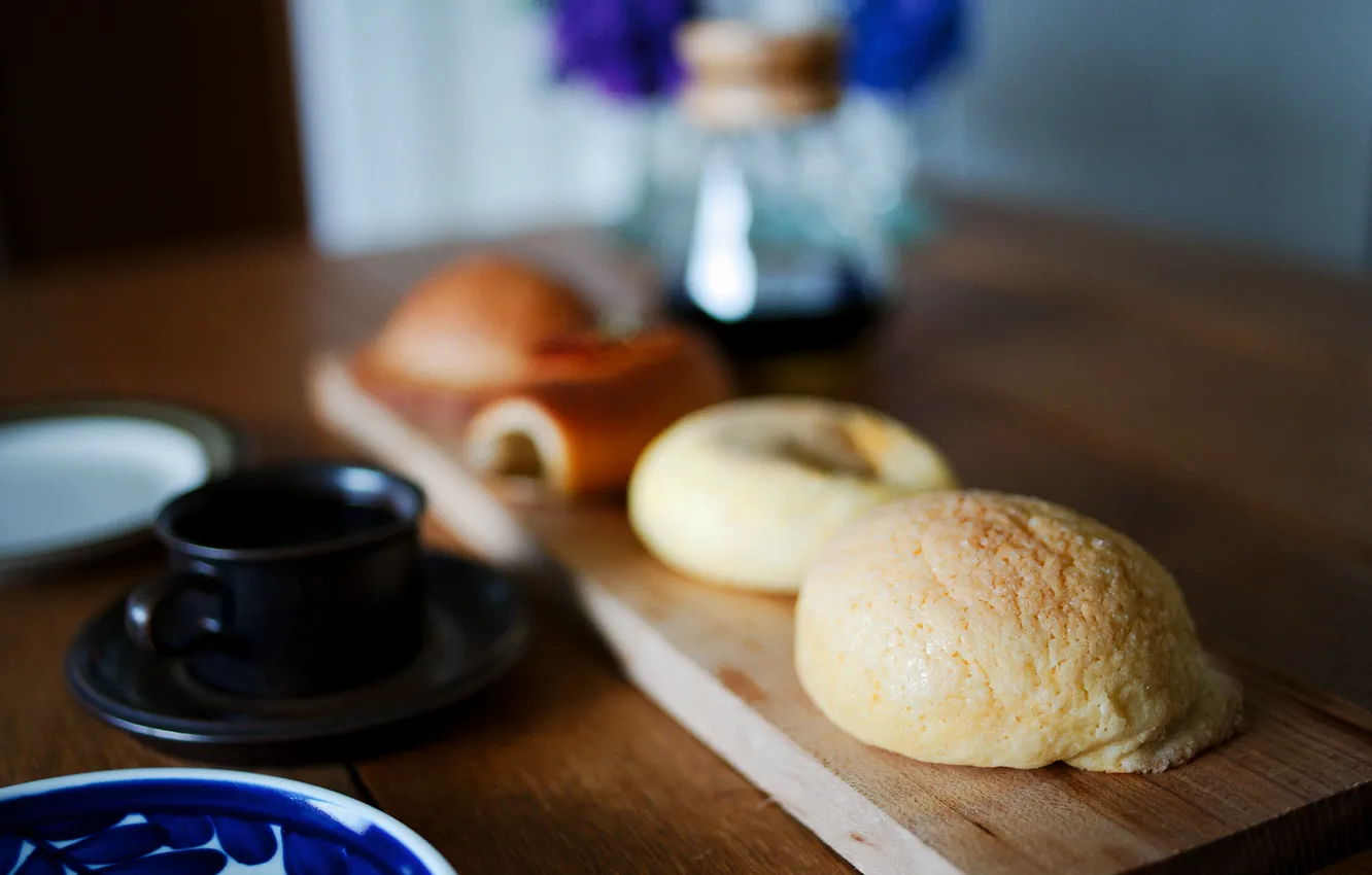 Photo wallpaper mug, Cup, cakes, roll