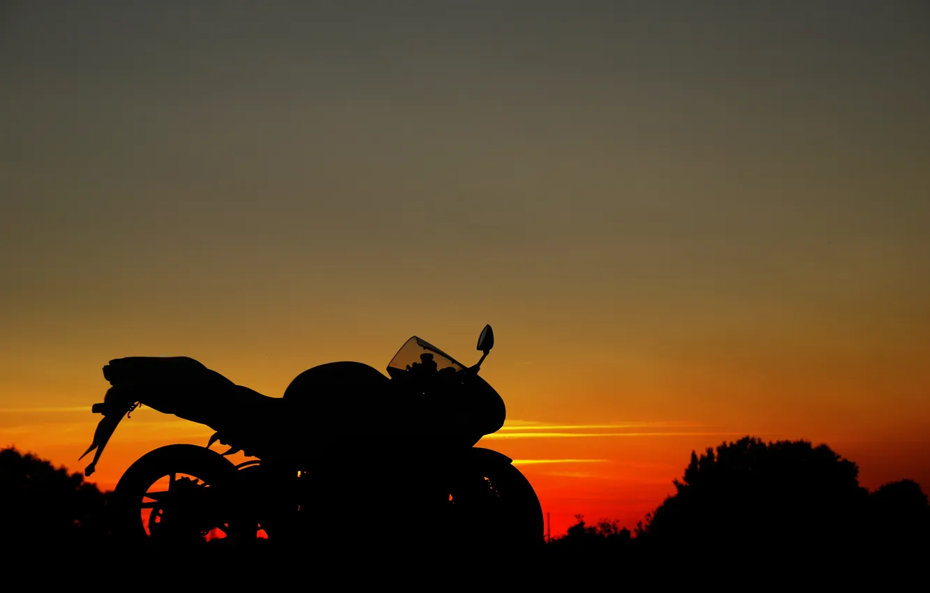 Photo wallpaper the sky, sunset, Moto, profile, suzuki