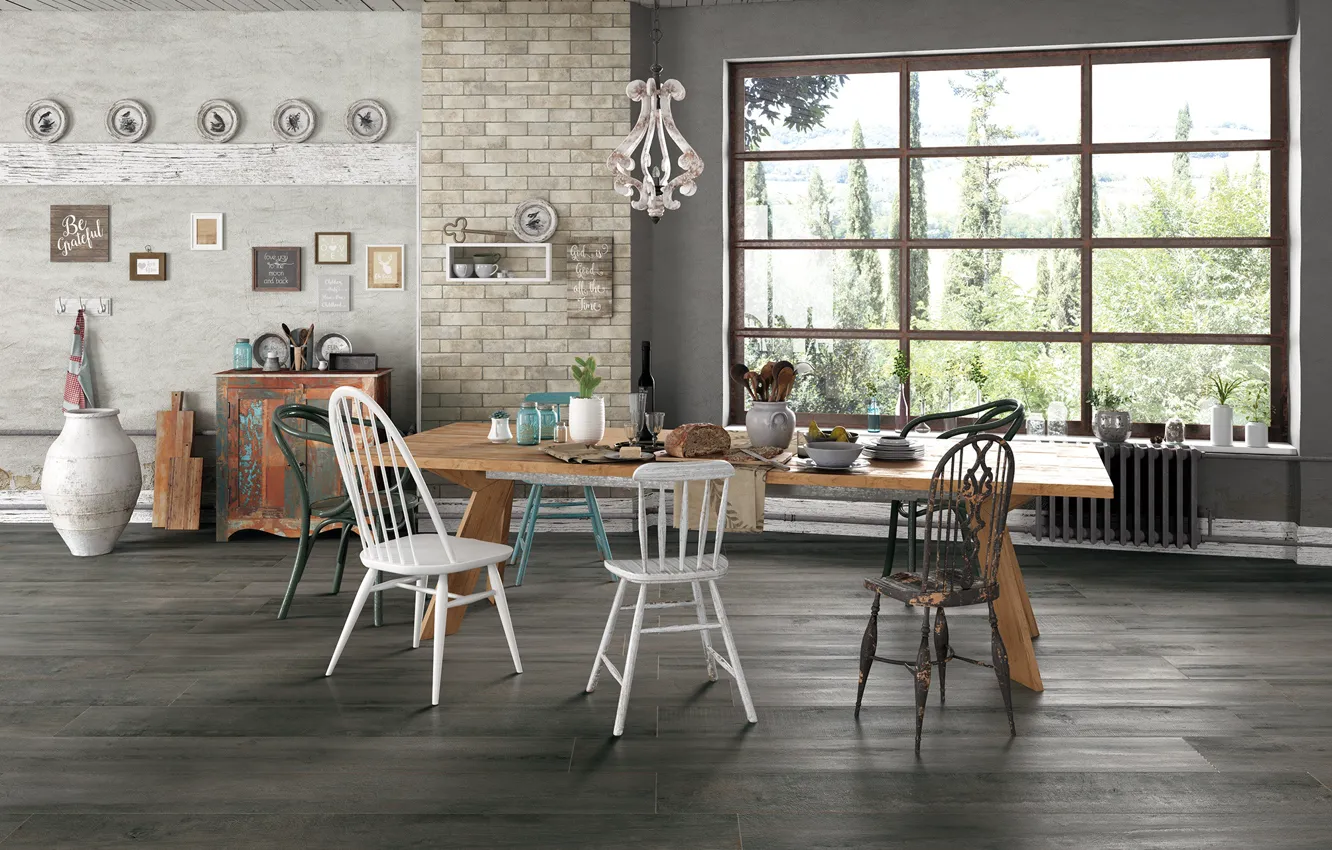 Photo wallpaper design, style, room, interior, chic, dining room