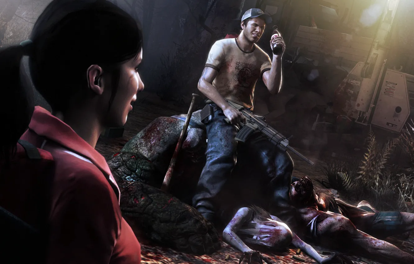Photo wallpaper Zoey, left 4 dead 2, Ellis, Zoi