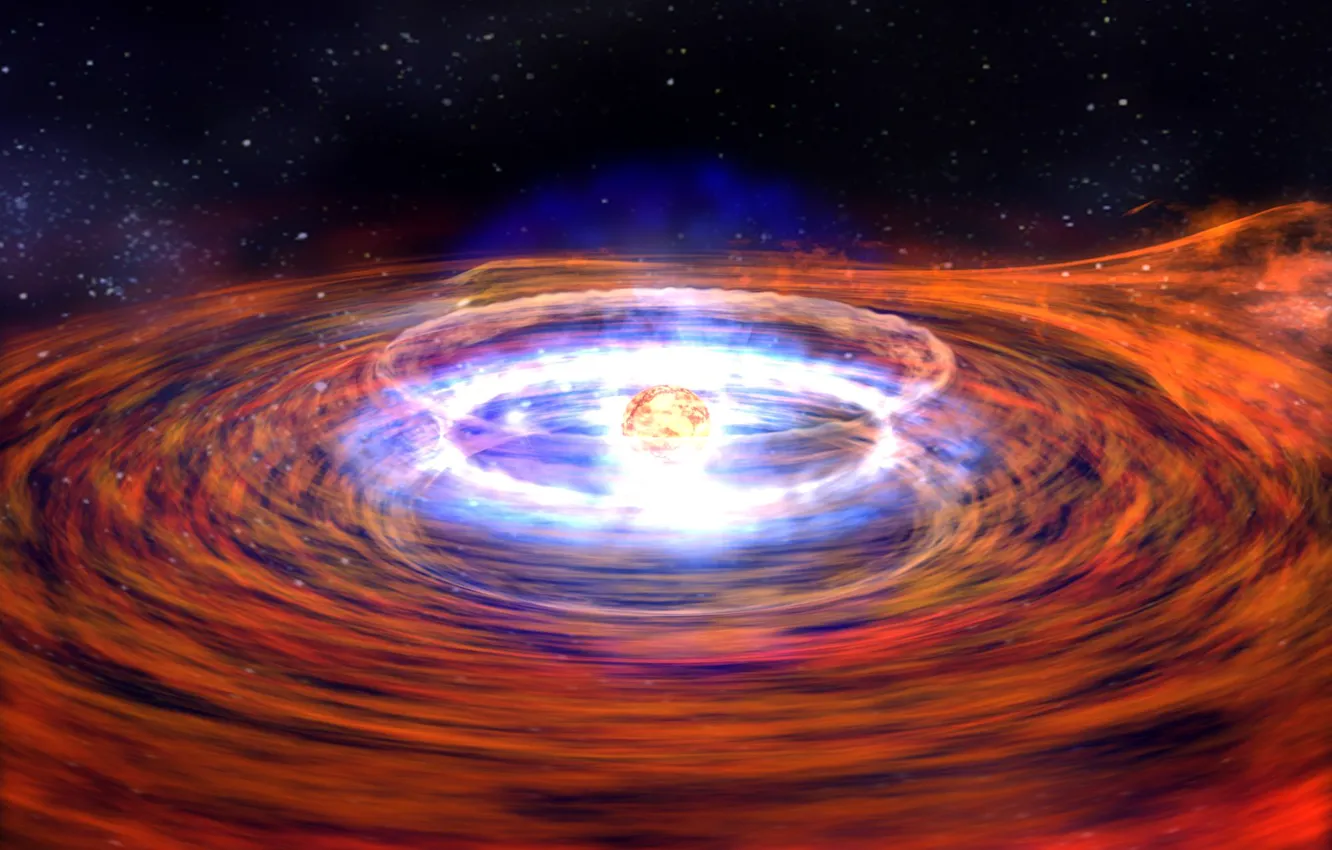 Photo wallpaper rotation, gas, a neutron star