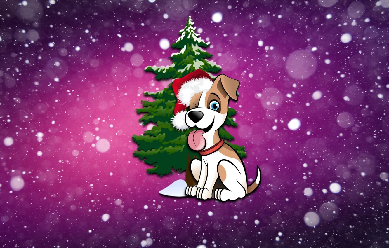 Photo wallpaper winter, snow, background, mood, holiday, tree, new year, minimalism